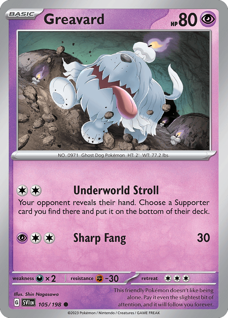 Pokemon TCG: Greavard Promo SV105/198