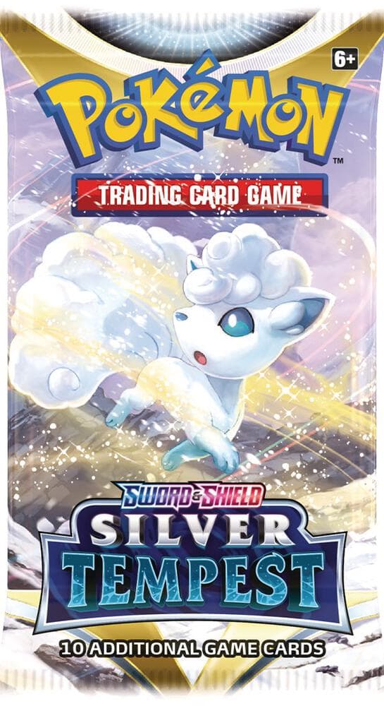 Pokemon TCG Sword & Shield Silver Tempest booster pack, Alolan Vulpix artwork