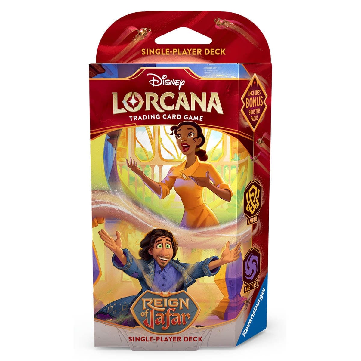 Disney Lorcana Reign of Jafar Amber and Amethyst starter deck box, A Harmonious Team (Set 8)