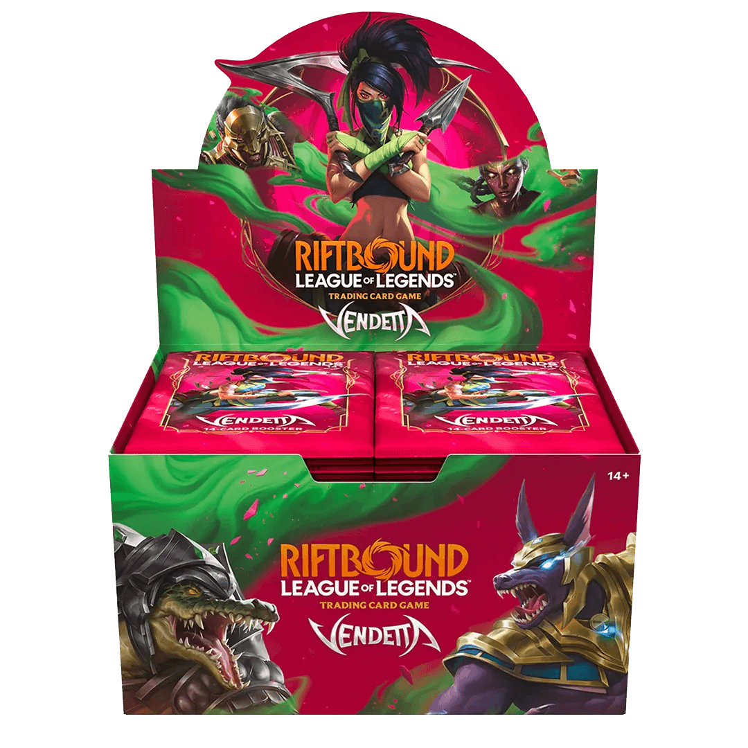 Riftbound League of Legends TCG Vendetta booster box display, Set 4