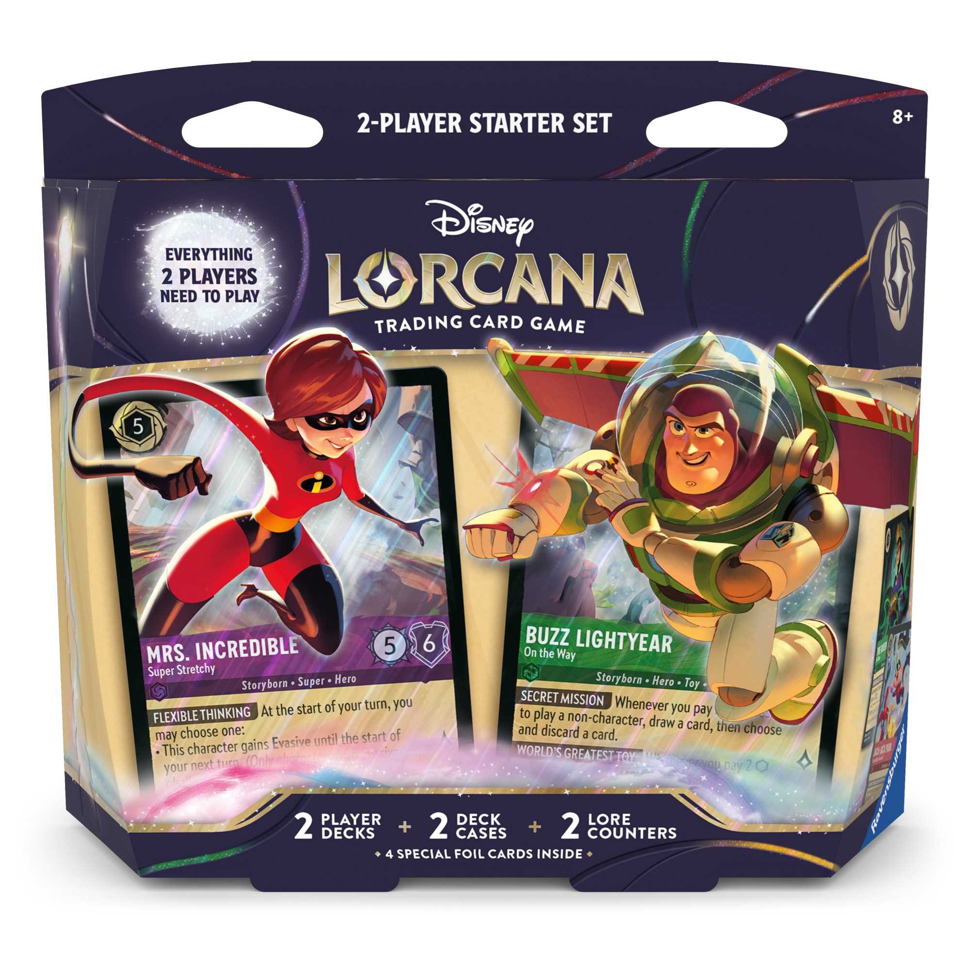 Disney Lorcana Wilds Unknown 2-Player Starter Set featuring Mrs. Incredible and Buzz Lightyear